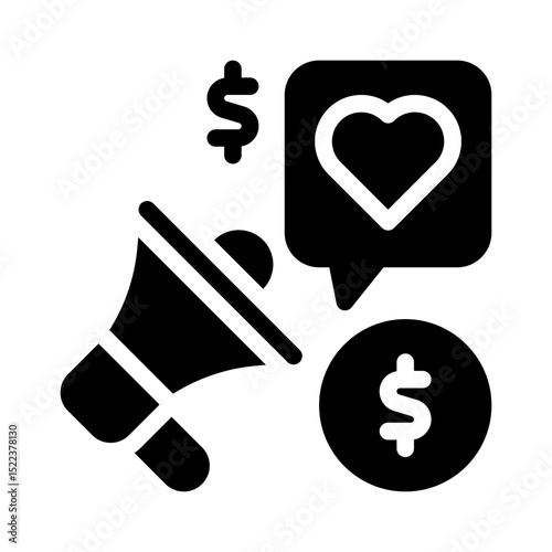 donation campaign glyph icon