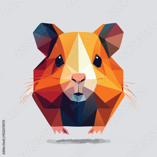 Abyssinian Guinea Pig illustrated through prismatic light patterns and faceted symmetry in abstract style.