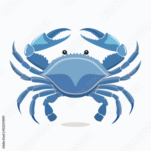 Blue Crab illustrated through prismatic light patterns and faceted symmetry in abstract style.