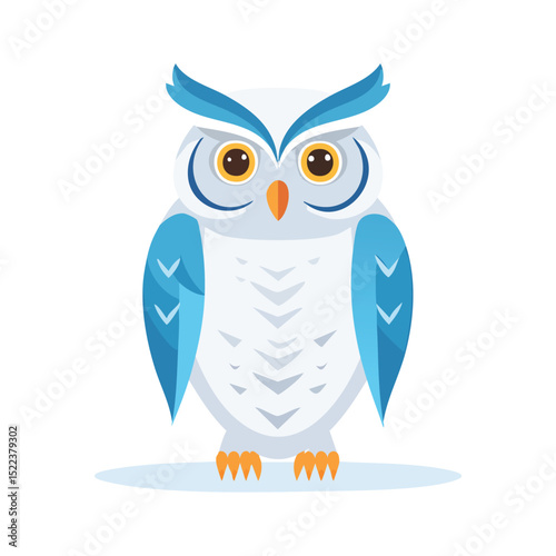 Snowy Owl illustrated through prismatic light patterns and faceted symmetry in abstract style.