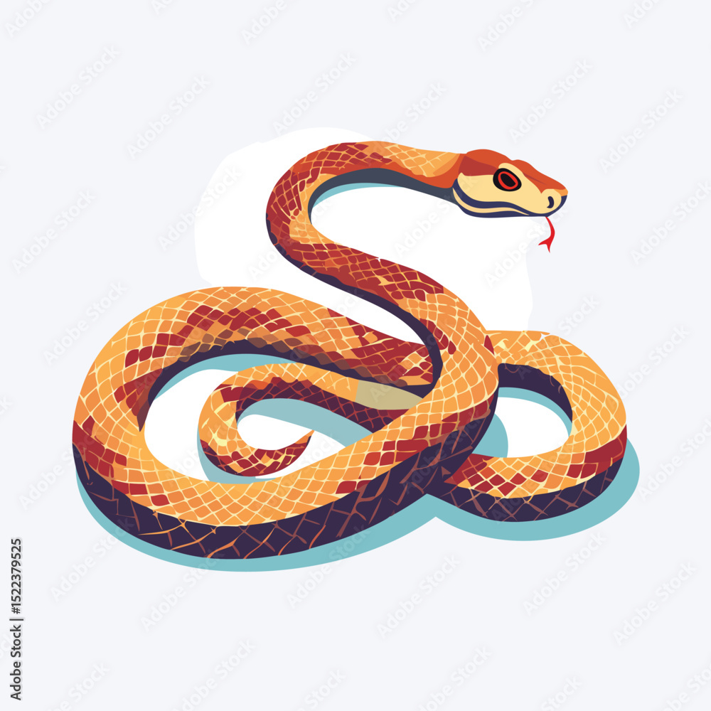 Fototapeta premium Sidewinder Rattlesnake illustrated through prismatic light patterns and faceted symmetry in abstract style.