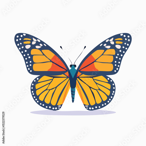 Monarch Butterfly illustrated through prismatic light patterns and faceted symmetry in abstract style.