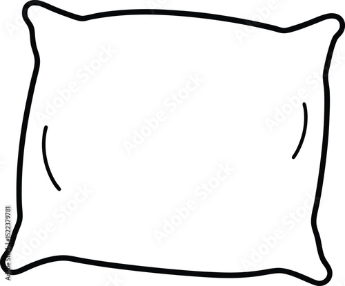Soft Comfort A Simple Line Drawing of a Pillow for Restful Sleep