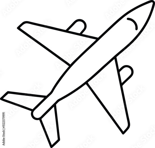Airplane Icon Simple Line Art for Travel and Aviation Designs