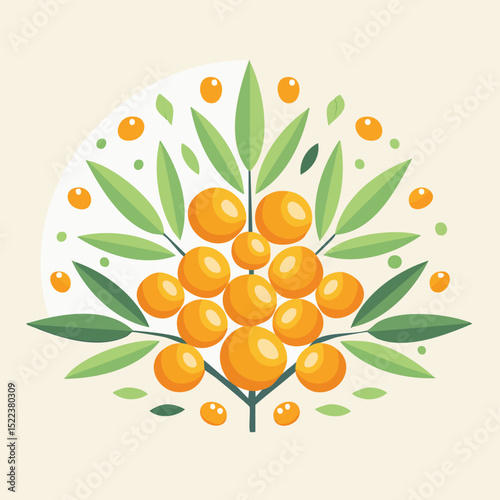 Sea Buckthorn Poodle in a surreal polygonal form glowing with vivid gradients and layered shapes.