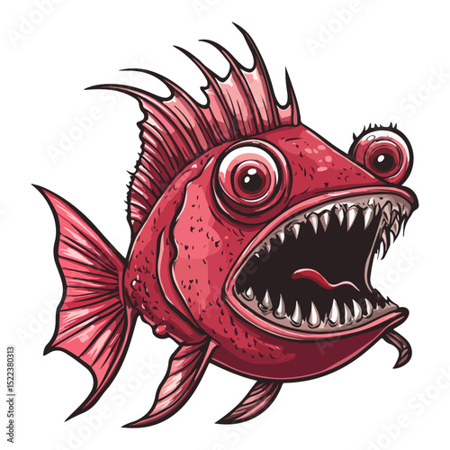 anglerfish, underwater animal, vector, transparent background, creature, lophiiformes, animal, scary, nature, icon, underwater, aquarium