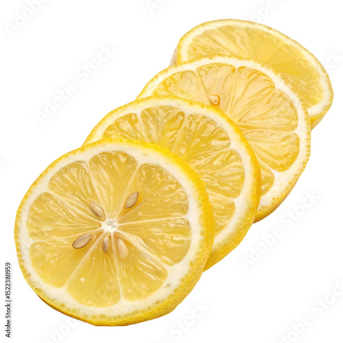 Sliced Lemons Isolated on White Background
 photo