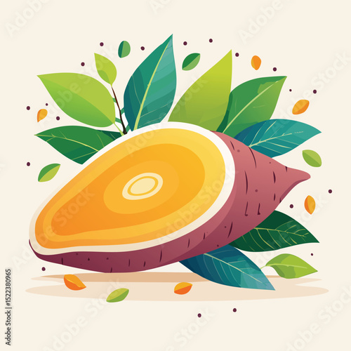 Yam Poodle in a surreal polygonal form glowing with vivid gradients and layered shapes.