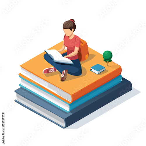 studying technical isometric vector drawing with defined edges and modern simplicity.