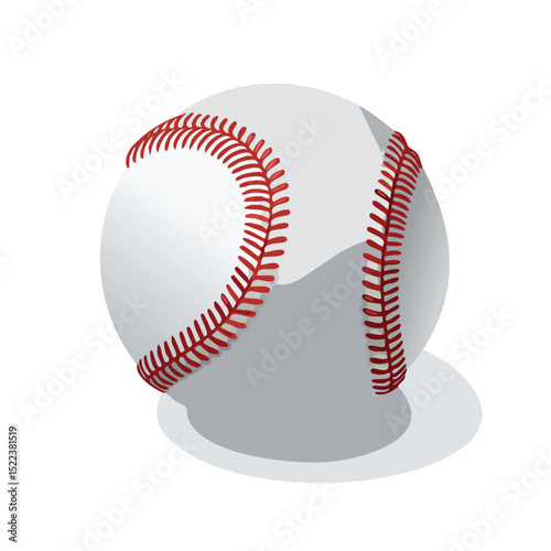 baseball technical isometric vector drawing with defined edges and modern simplicity.