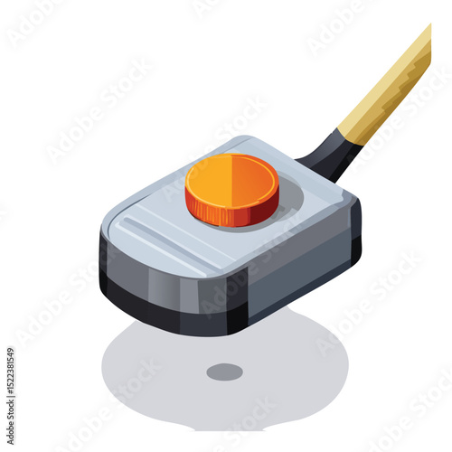 hockey technical isometric vector drawing with defined edges and modern simplicity.