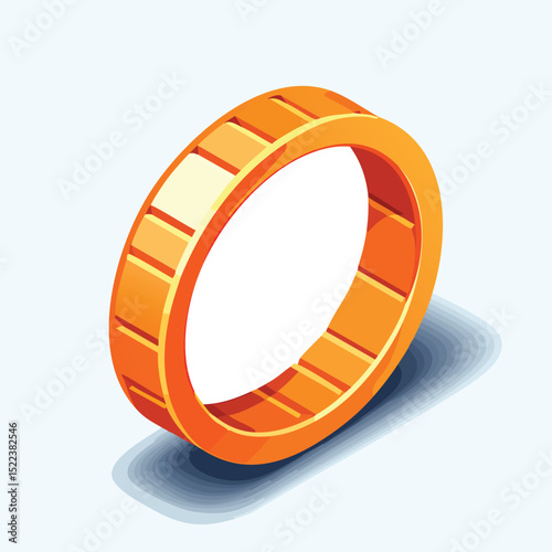 ring technical isometric vector drawing with defined edges and modern simplicity.