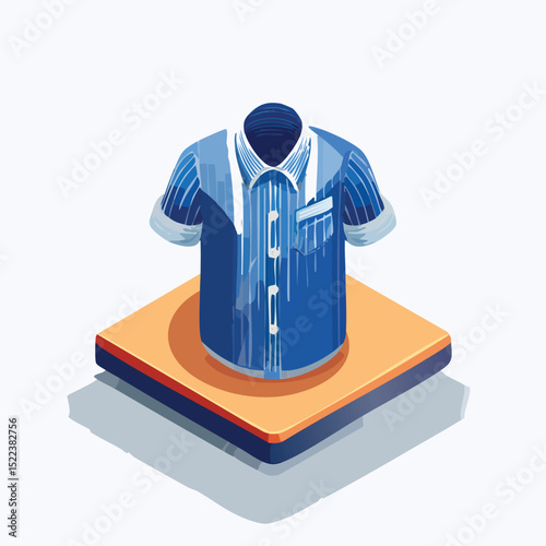 shirt technical isometric vector drawing with defined edges and modern simplicity.