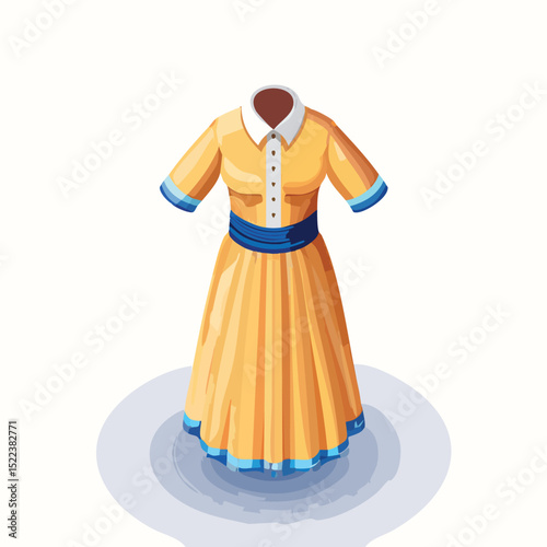 tunic technical isometric vector drawing with defined edges and modern simplicity.