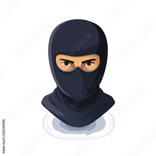 balaclava technical isometric vector drawing with defined edges and modern simplicity.