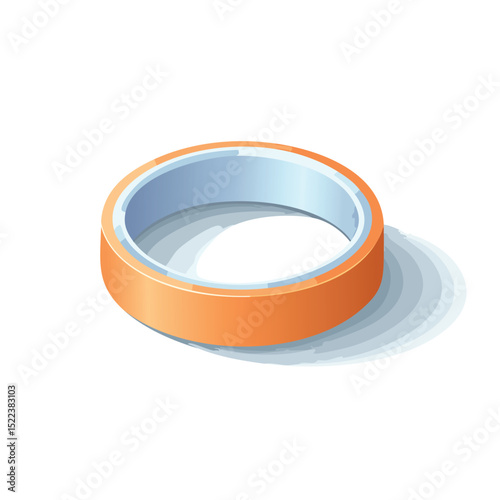 nail ring technical isometric vector drawing with defined edges and modern simplicity.