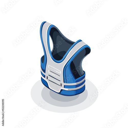 shoulder pads technical isometric vector drawing with defined edges and modern simplicity.