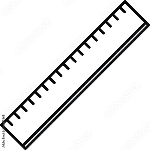 Precise Measurement Ruler Illustration, Accurate and Detailed Line Drawing