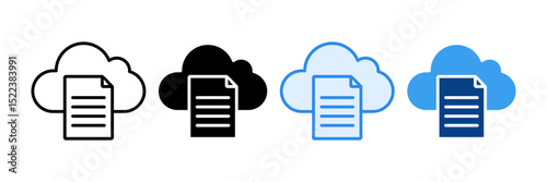 Cloud Storage Icon Set Multiple Style Collection