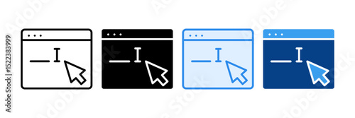 Type Icon Set Multiple Style Collection