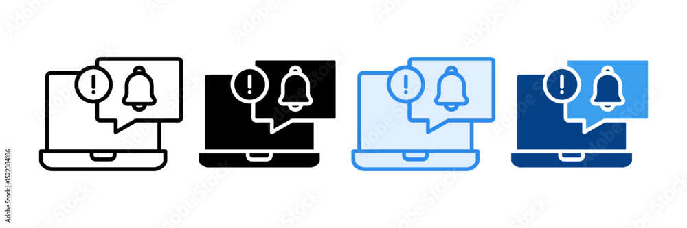 Fototapeta premium Pop Up Notification Icon Set Multiple Style Collection