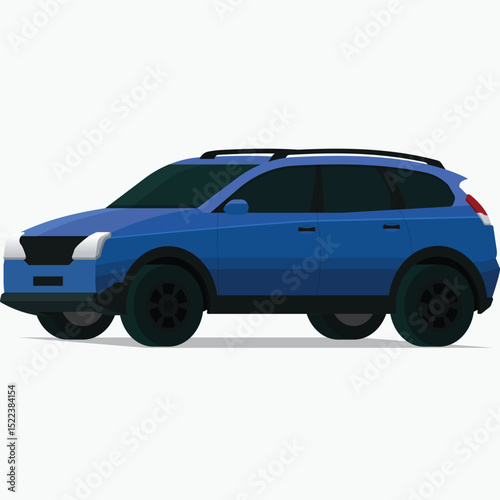Modern blue SUV vehicle angled front side view