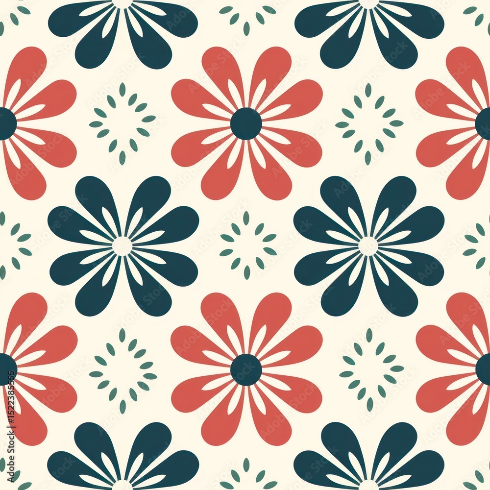 Fototapeta premium Geometric hibiscus pattern backgrounds shape art.