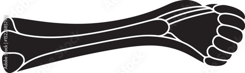 Stylized Black Silhouette of a Human Forearm and Hand