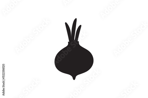 Onion silhouette on white background.01