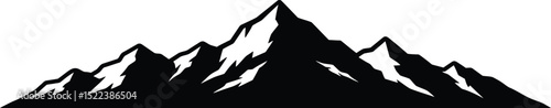 Silhouette of a mountain range in black and white ideal for outdoors concepts