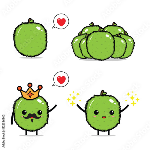Delicious durian fruit vector cute fresh design