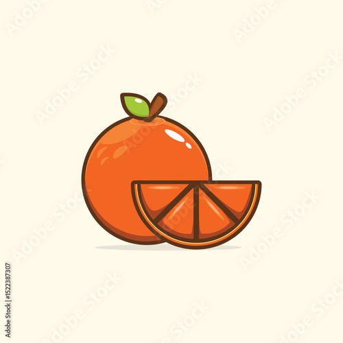 Sweet and delicious orange orange fruit vector