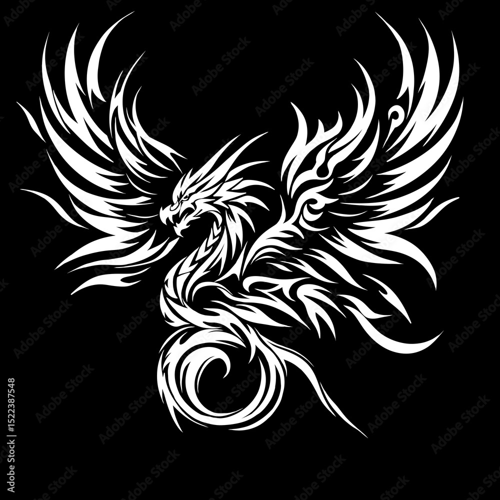 Fototapeta premium Tribal tattoo dragon