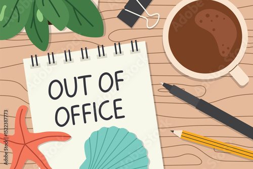 auto responder out of office; summer vacation concept - vector illustration