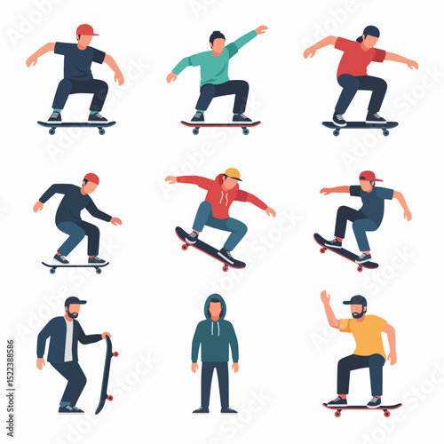 Skateboarders riders trick style lifestyle activity