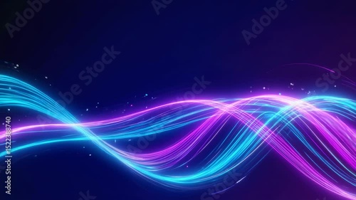Colorful abstract light waves on dark background