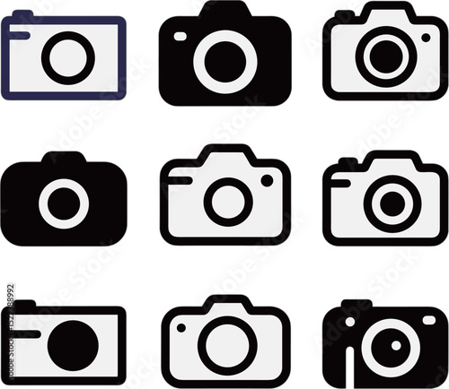 Camera vector logo, icon