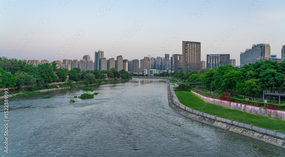 landscape of financial district in Chengdu landscape of financial district in Chengdu