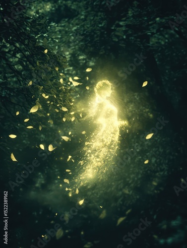 Glowing Forest Spirit By Generated AI