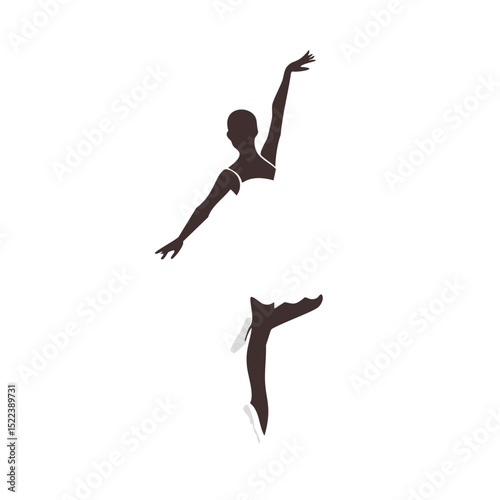 Elegant ballerina silhouette graceful dance pose