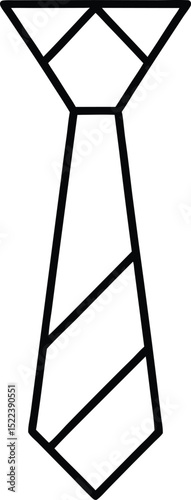 tie icon line art vector illustration on transparent background
