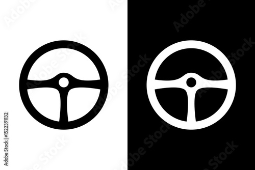 Steering wheel icon set. Car steering wheel isolated on white background.Vector Illustration design.