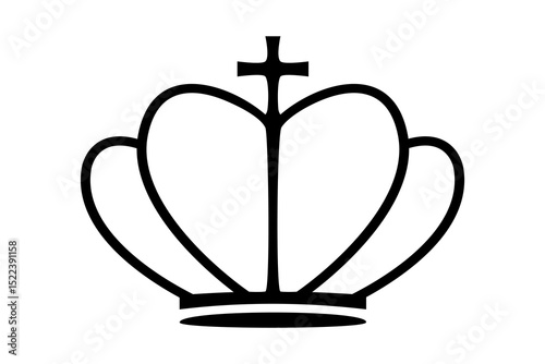 Crown icon, black silhouettes of crowns isolated on a white background.Vector Illustration design.