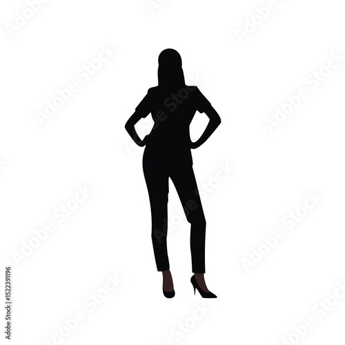 Confident woman silhouette business professional pose