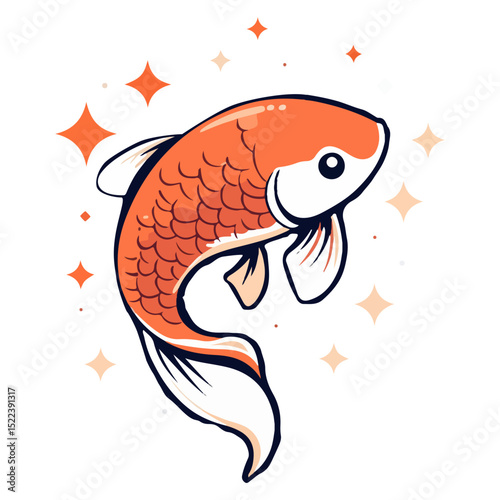 koi, underwater animals, vector, transparent background, creatures, animalia, cyprinus, fish, animal, pattern, nature, icon, symbol, cute, fin, underwater