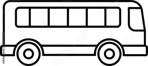tour bus icon line art vector illustration on transparent background

