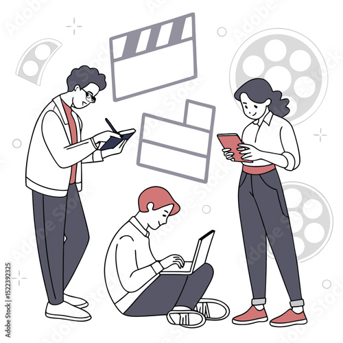 Teamwork filmmaking collaboration production digital movie