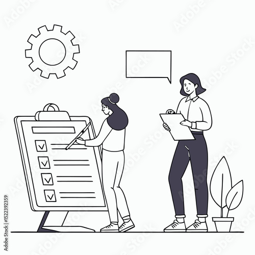Teamwork planning and business collaboration checklist