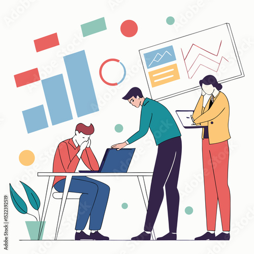 Teamwork project planning deadline calendar illustration
