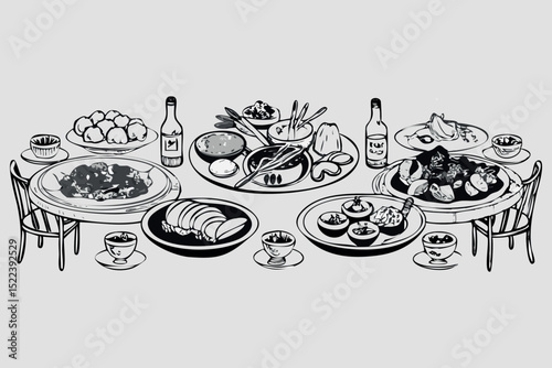 Vector set  icons and vintage design elements for restaurant bar and party use
